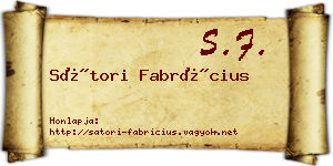 Sátori Fabrícius névjegykártya